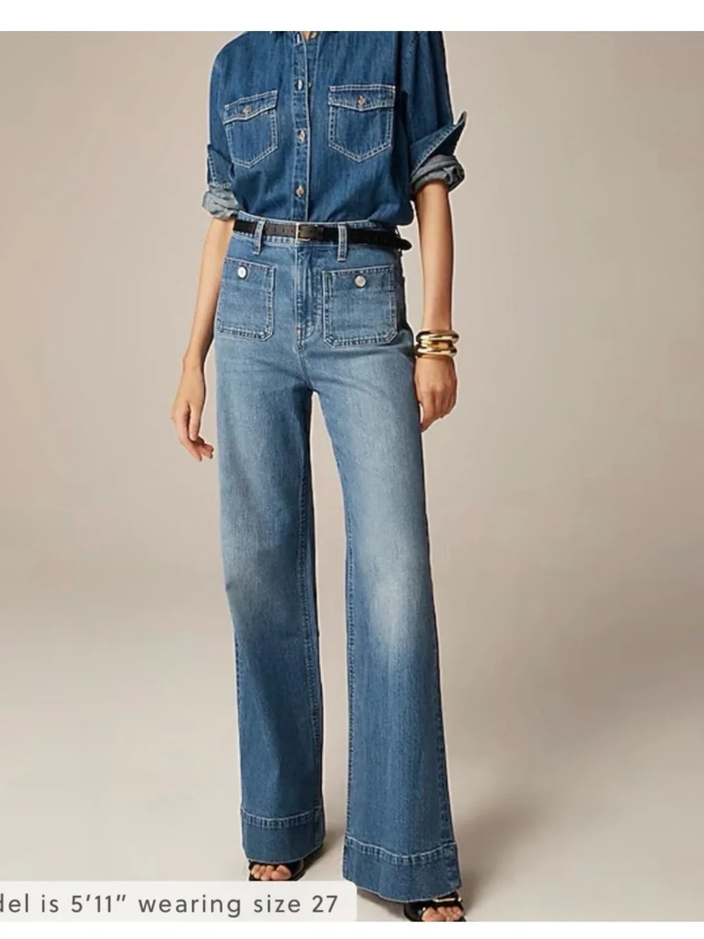 J. Crew High-rise Sailor denim trouser in 1996 semi-stretch
